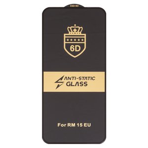 Защитное стекло ESD 6D для Xiaomi Poco M7 4G, Redmi 15 4G, Redmi 15 5G, совместимо с чехлом, Full Glue, Anti Static, без упаковки , черный, EU version