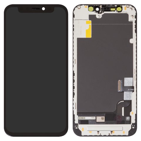 Дисплей для iPhone 12 mini, чорний, з рамкою, Copy, без опакування, TFT , ZY, LTPS HD+