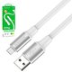 USB кабель Borofone BX82, USB тип-A, micro-USB тип-B, 100 см, 2,4 А, белый, силиконовый, #6974443386202